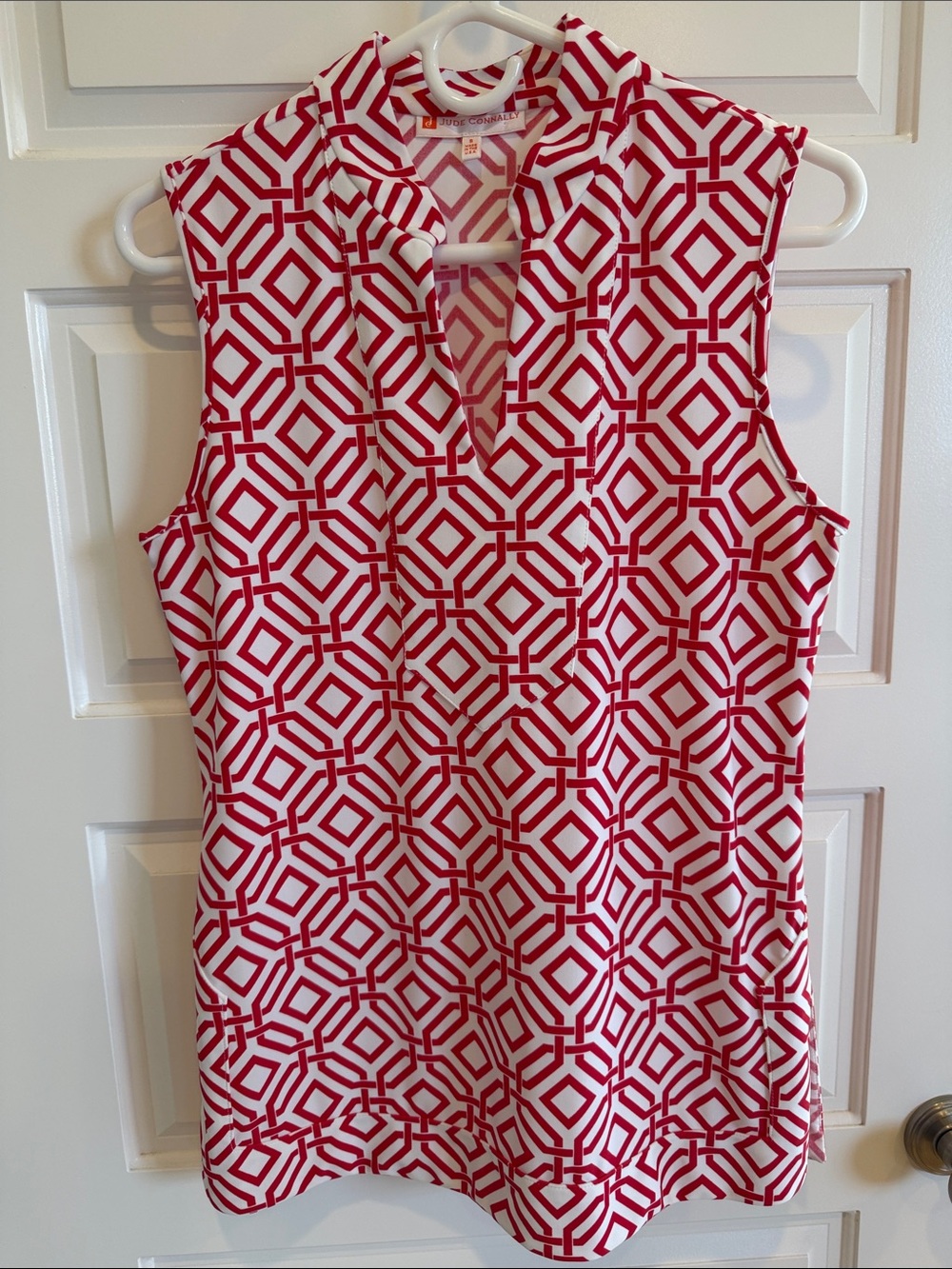 Jude Connally Keira Red Geometric Sleeveless Tunic Too